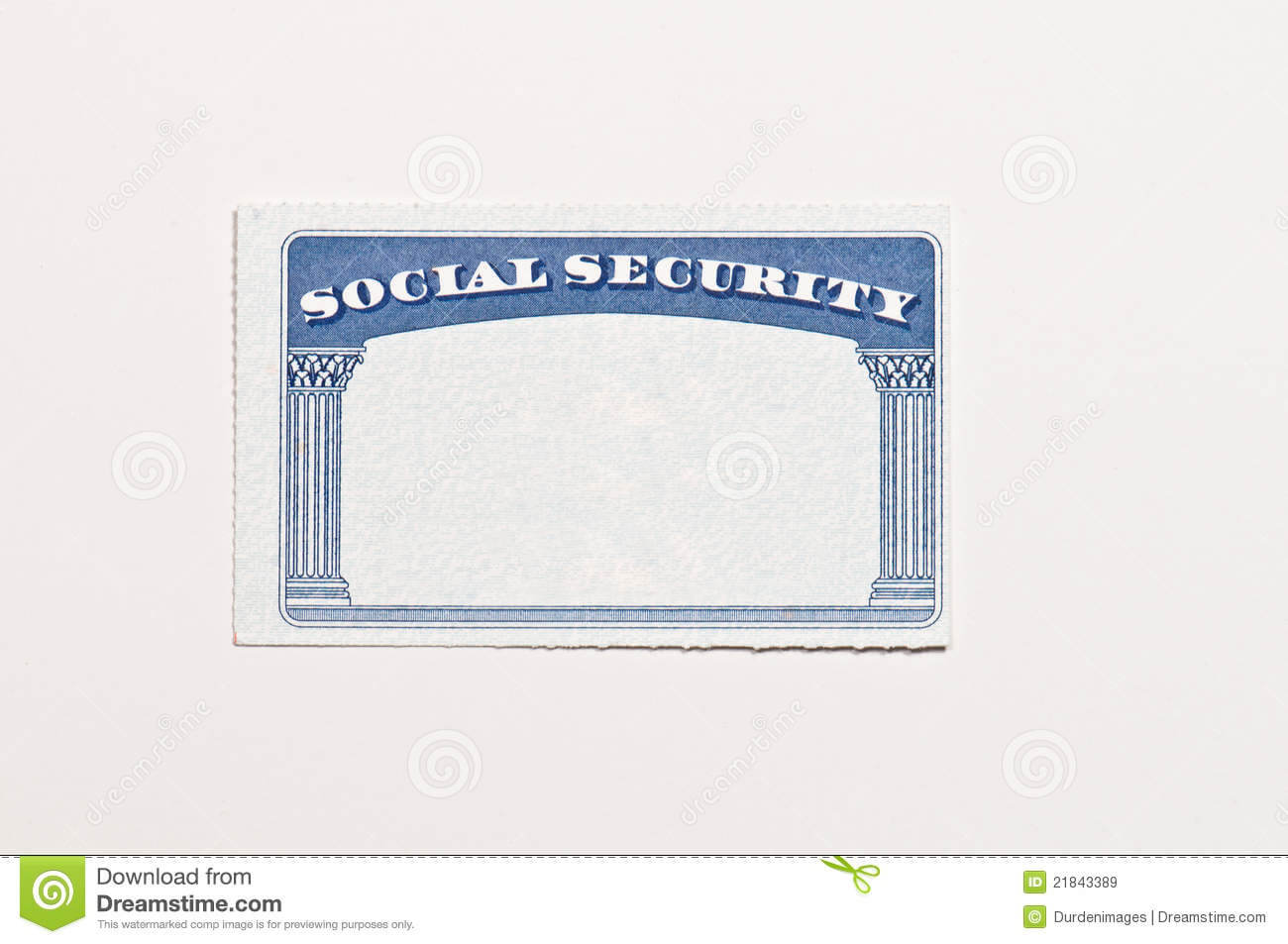 Blank Social Security Card Stock Image. Image Of Document For Ss Card Template