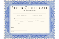 Blank Stock Certificate Template | Printable Stock for Corporate Share Certificate Template