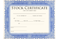 Blank Stock Certificate Template | Printable Stock throughout Blank Share Certificate Template Free
