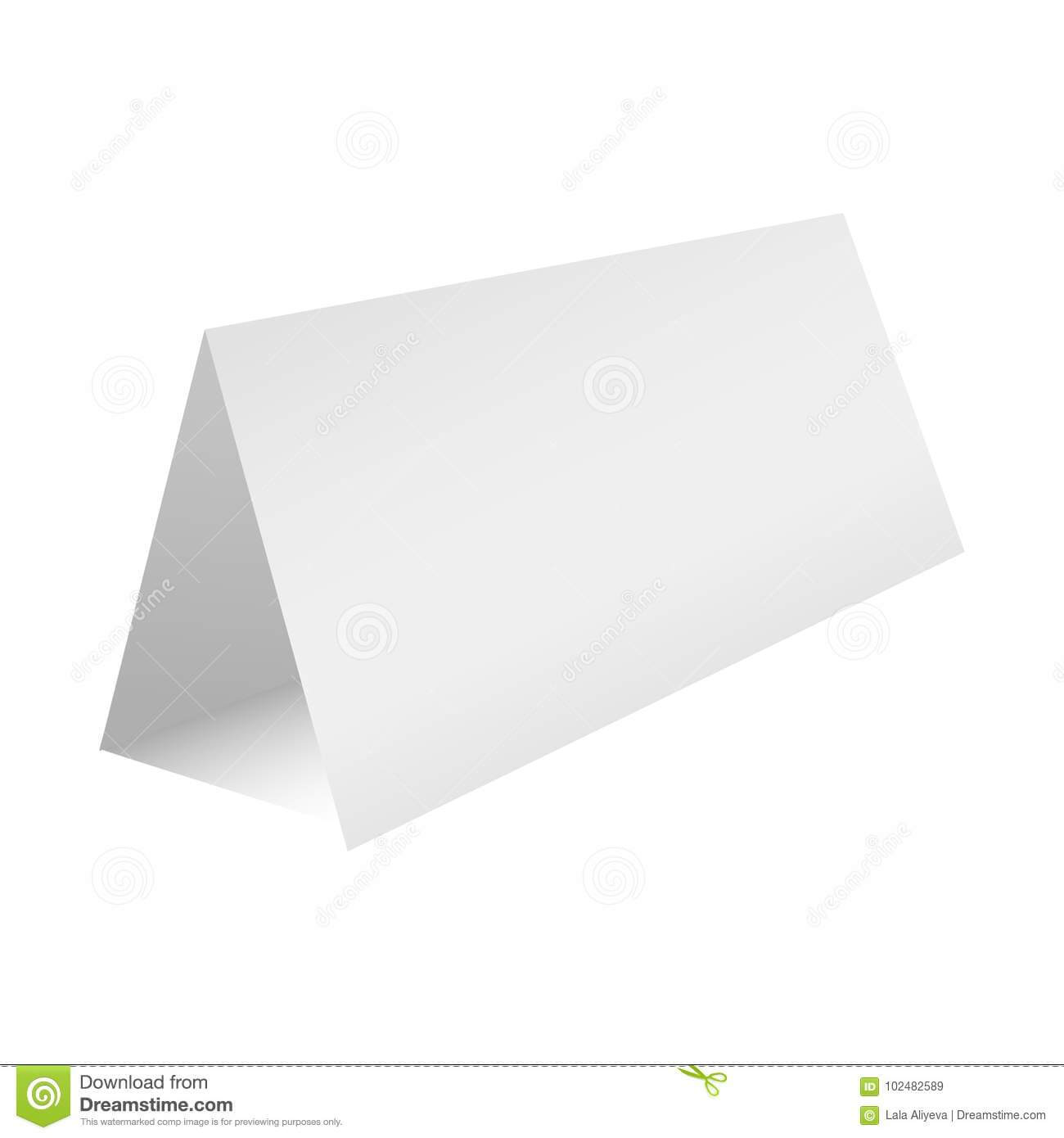 Blank Table Paper Card Template. Vector Illustration Stock Regarding Tri Fold Tent Card Template
