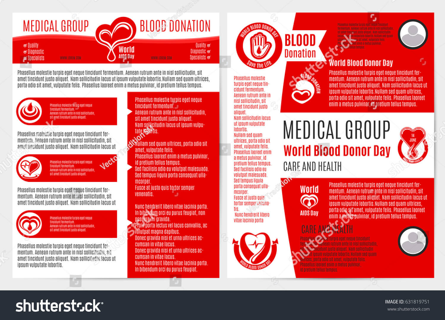 Blood Donation Medical Brochure Poster Template Stock Vector For Hiv Aids Brochure Templates