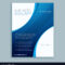 Blue Brochure Template With Curve Lines Intended For Free Illustrator Brochure Templates Download