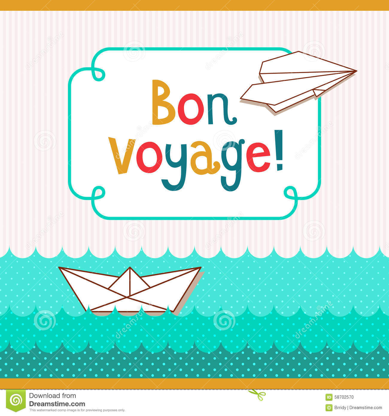 Bon Voyage Card Illustration 58702570 - Megapixl Pertaining To Bon Voyage Card Template