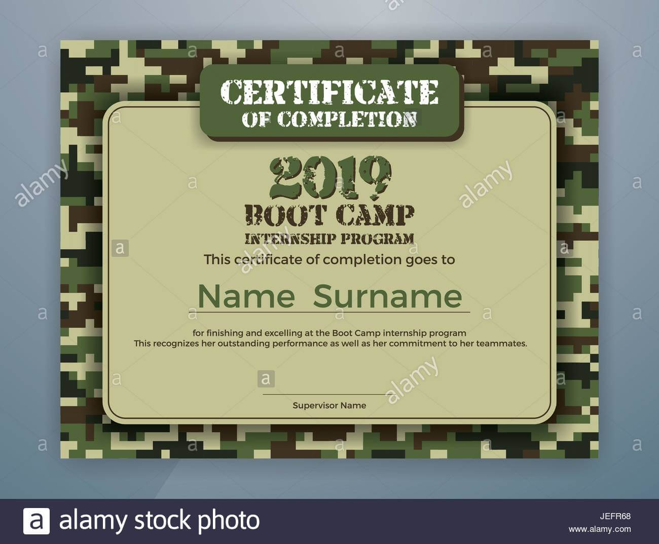 Boot Camp Internship Program Certificate Template Design Pertaining To Boot Camp Certificate Template