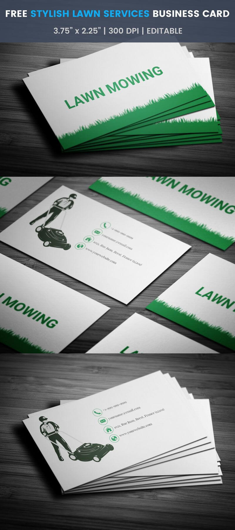 Brilliant Lawn Mowing Business Card  Full Preview | Free With Regard To Lawn Care Business Cards Templates Free