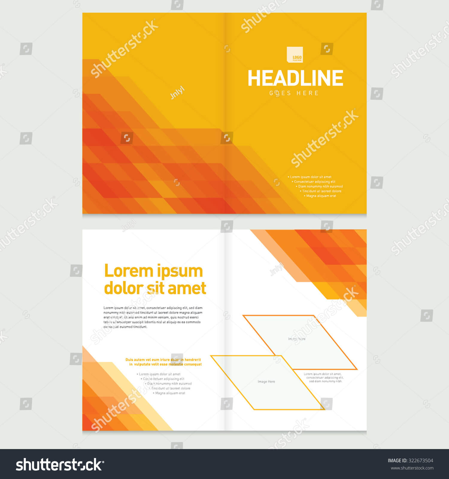 Brochure Cover Inner Pages Design Template Stock Vector Regarding Pages Business Card Template