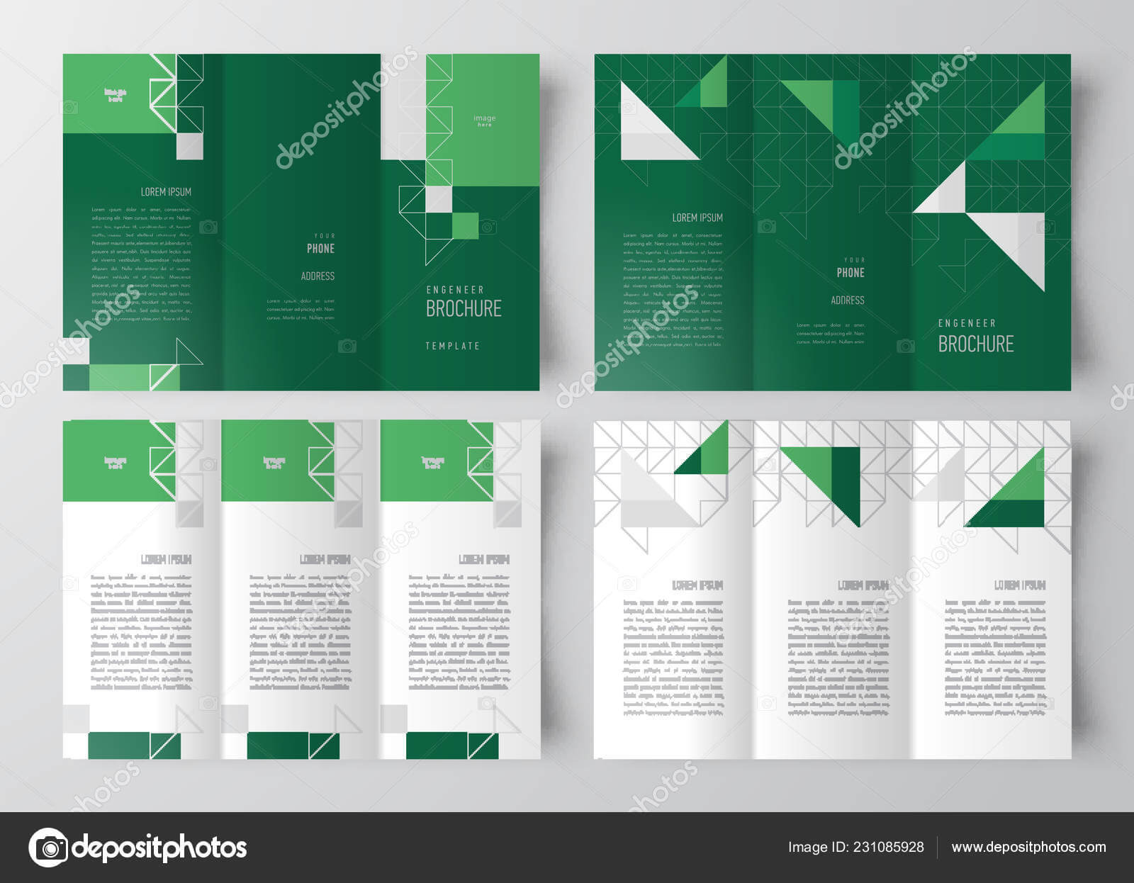 Brochure Design Template Engineering Abstract Triangles Throughout Engineering Brochure Templates