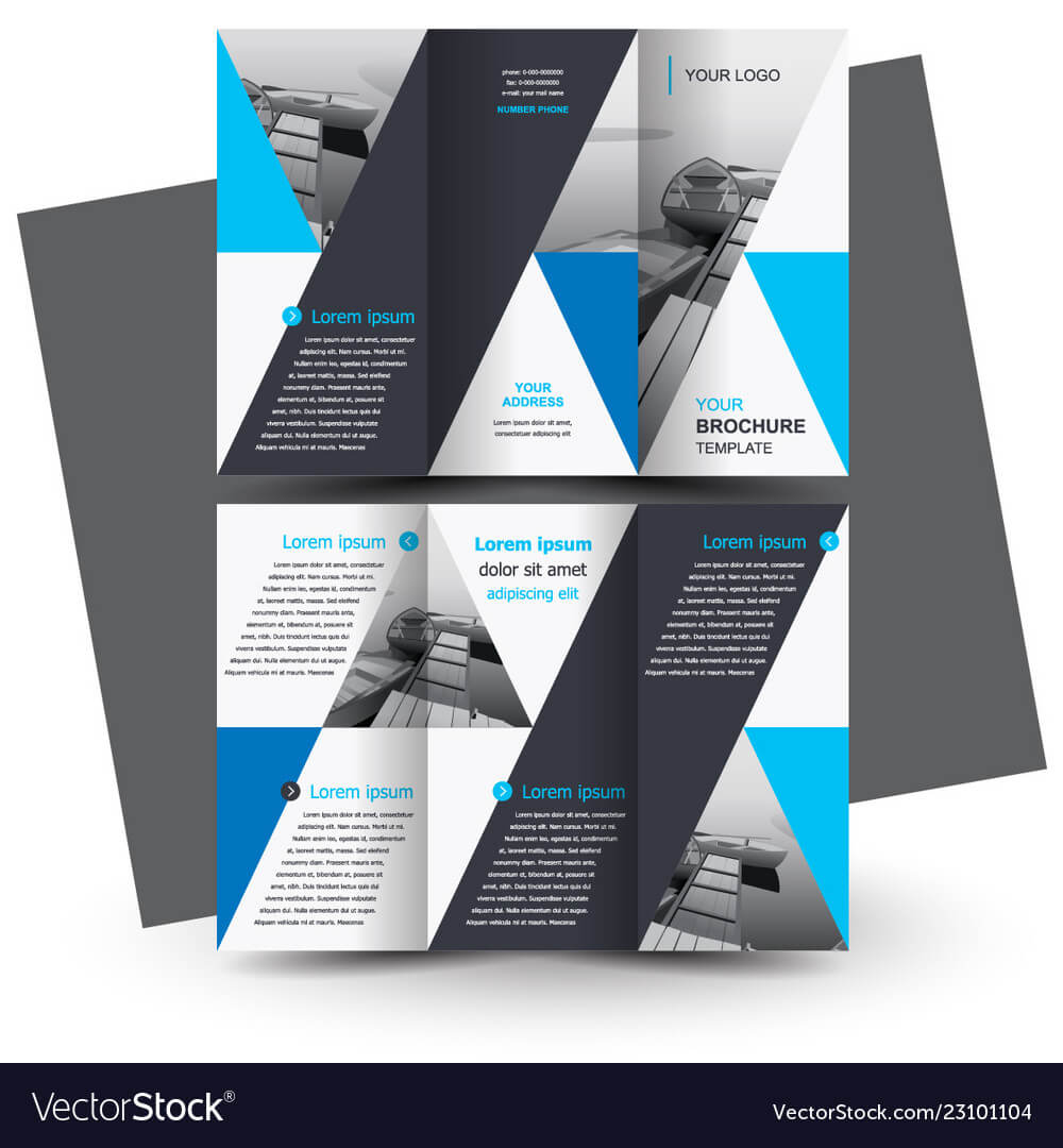 Brochure Design Template Tri Fold Triangles Pertaining To Tri Fold Brochure Ai Template