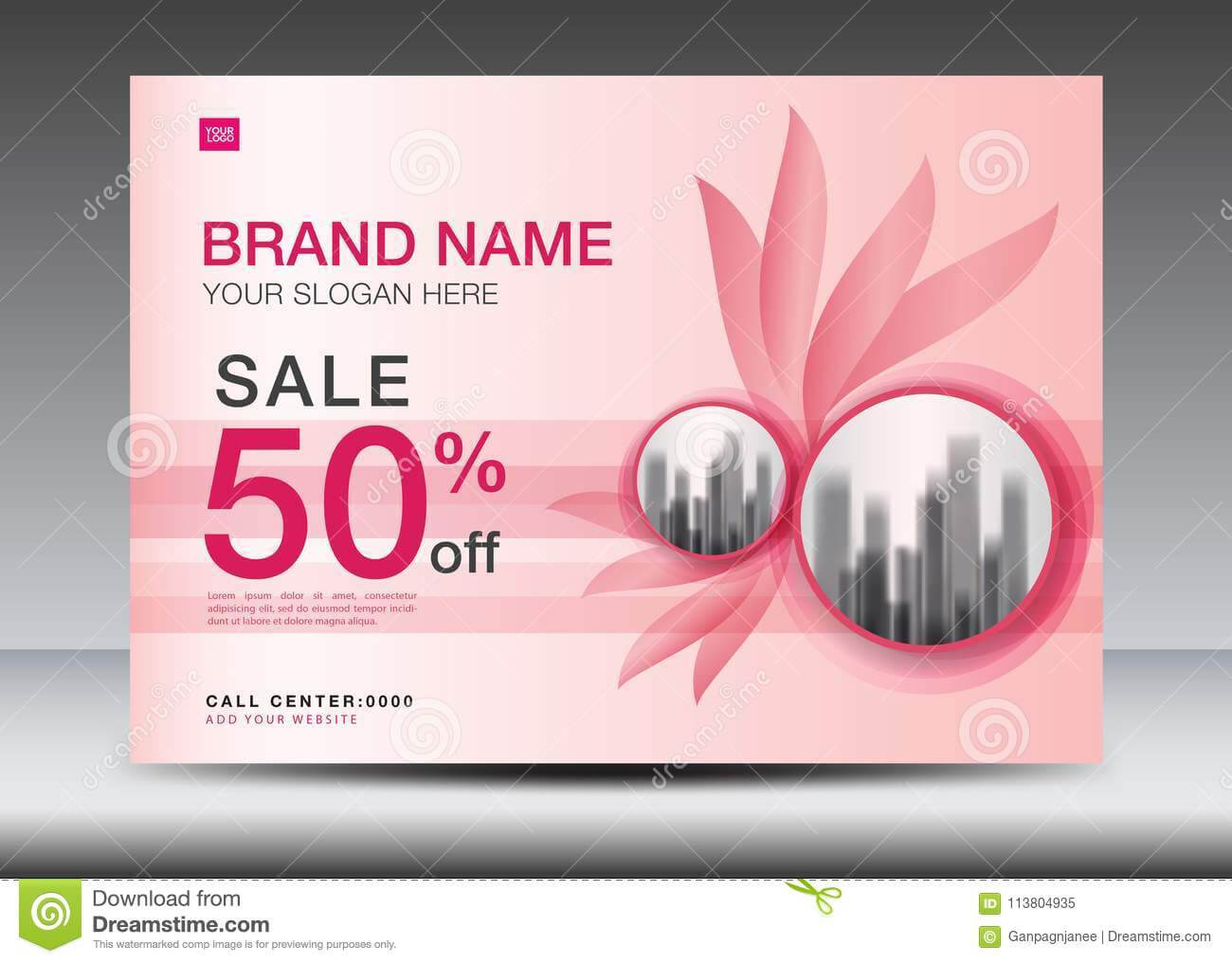 Brochure Flyer For Cosmetics, Banner Design Template Vector In Advertising Card Template