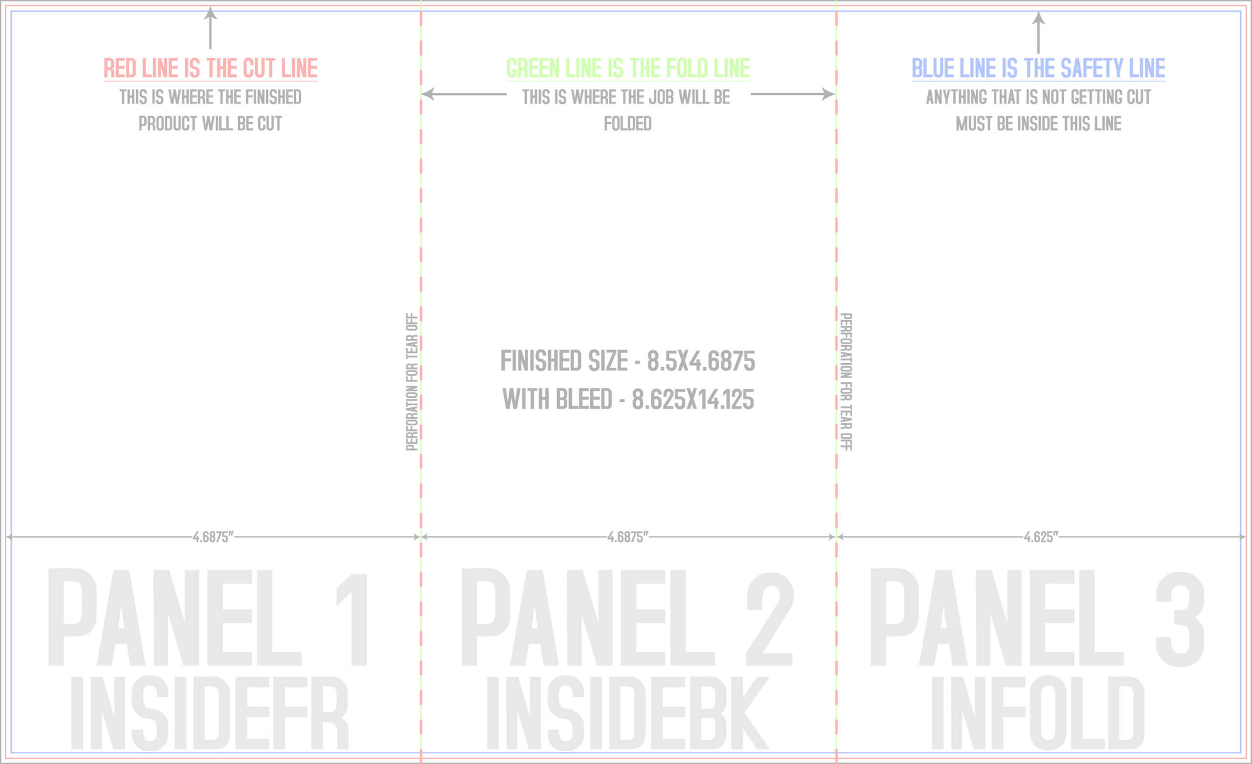 Brochure Tri Fold & Perf On Folds Templates Inside 8.5 X11 Brochure Template