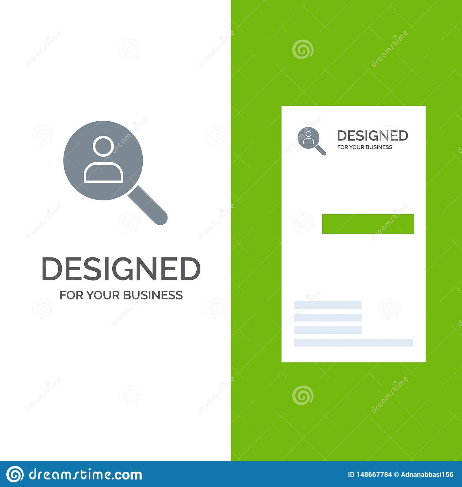 Browse, Find, Networking, People, Search Grey Logo Design With Networking Card Template