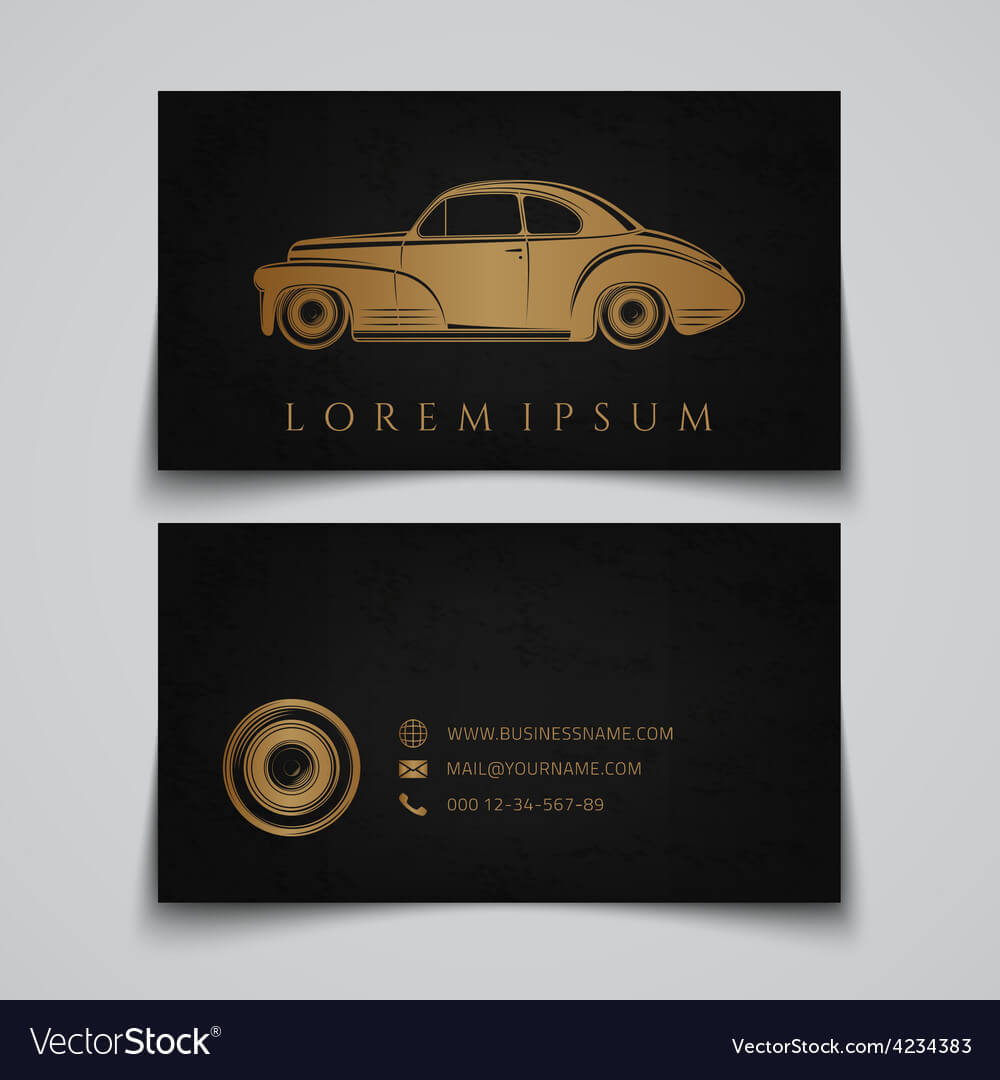Business Card Template Classic Car Logo Inside Automotive Business Card Templates