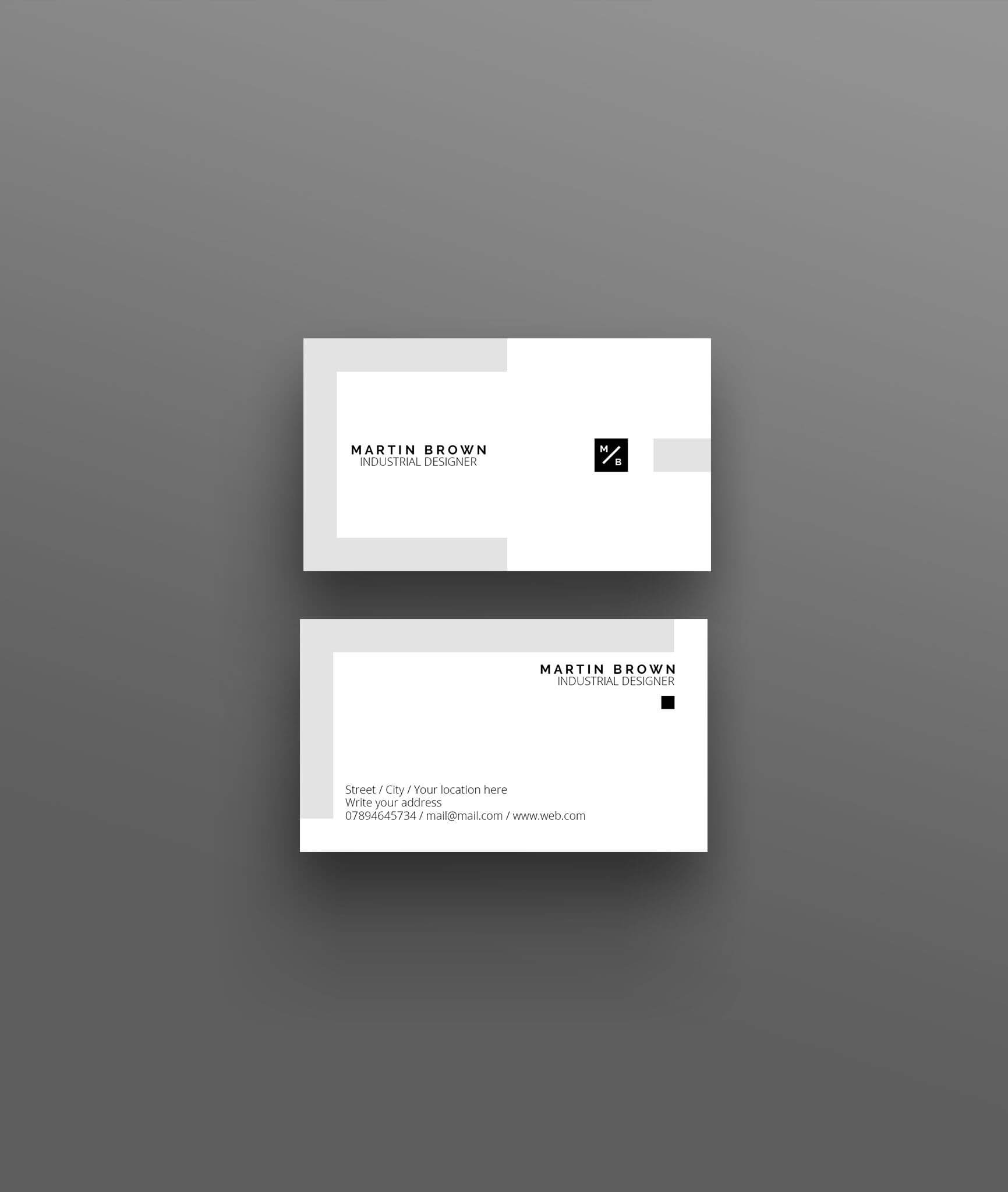 Business Card Template For Adobe Photoshop / Psd File With Regard To Name Card Template Photoshop