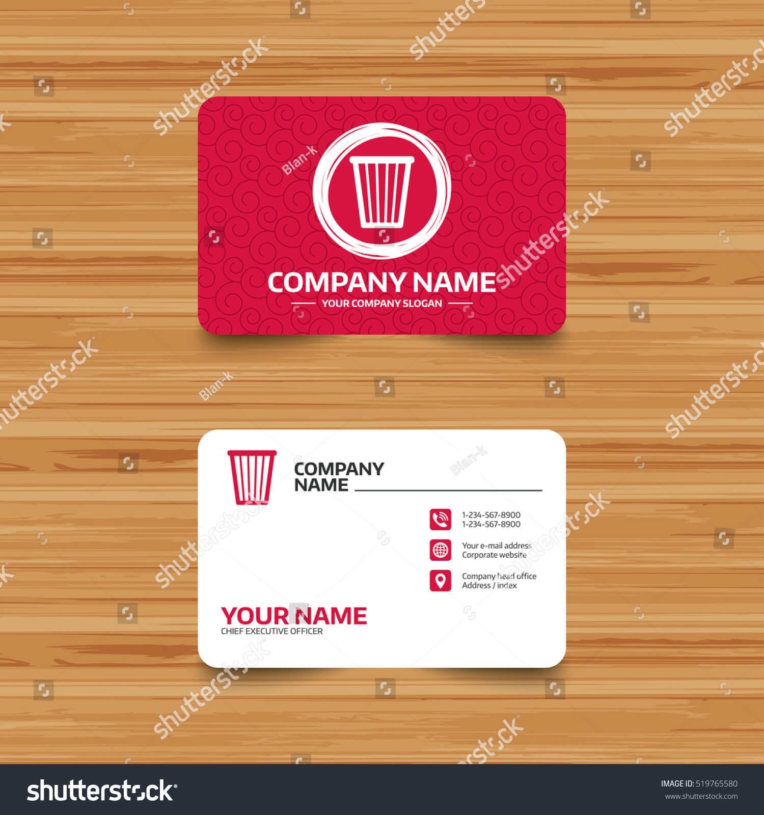 Business Card Template Texture Recycle Bin Stock Vector For Bin Card Template