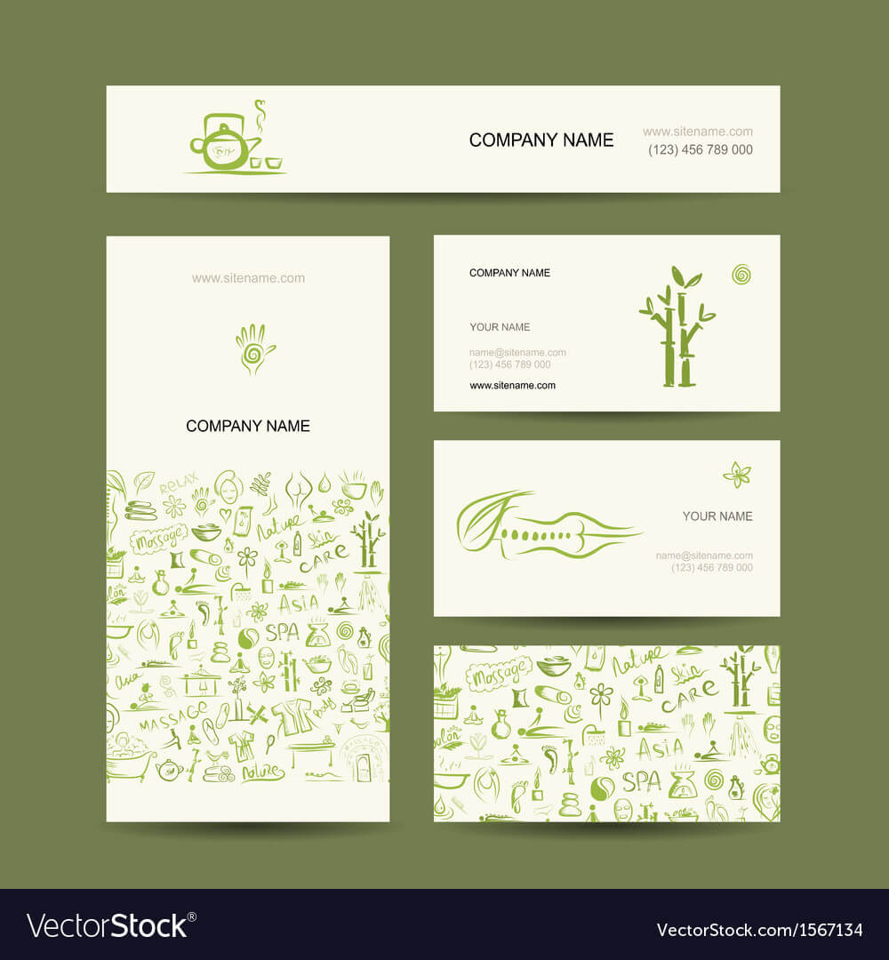 Business Cards Design Massage And Spa Concept Throughout Massage Therapy Business Card Templates