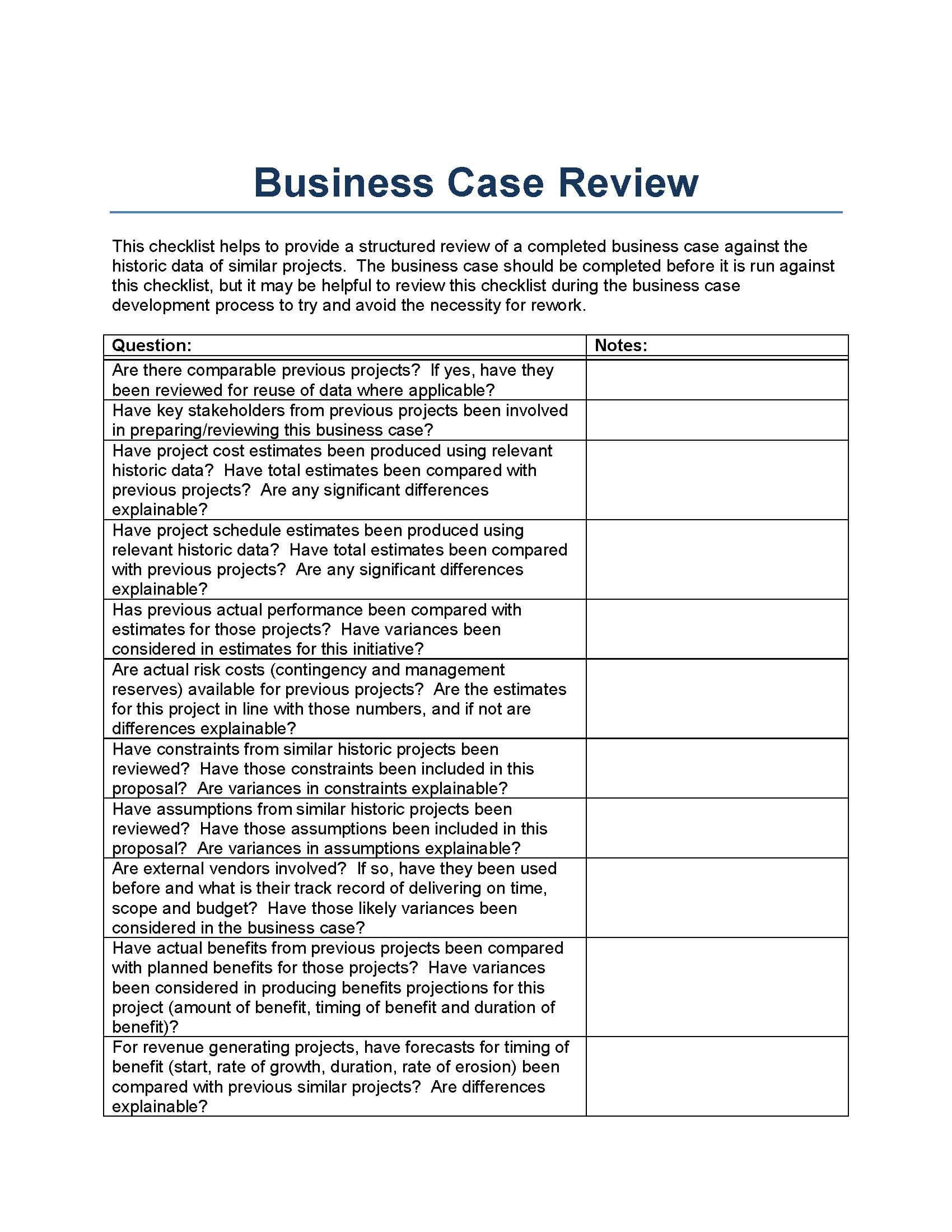 Business Case Review Template, From A Perspective Of In Dd Form 2501 Courier Authorization Card Template
