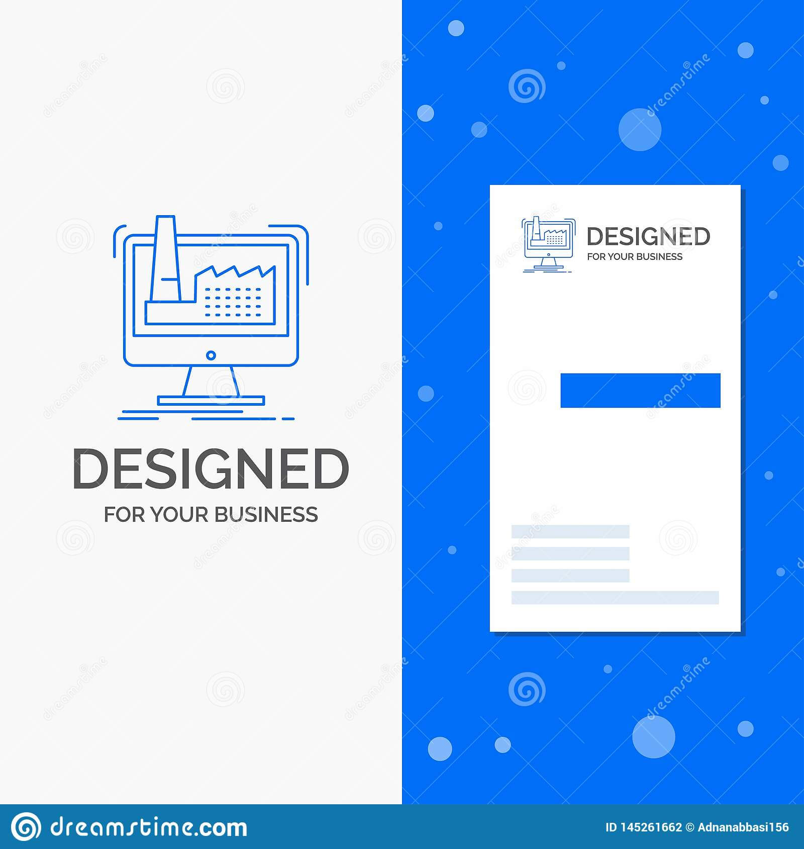 Business Logo For Digital, Factory, Manufacturing In Product Line Card Template Word
