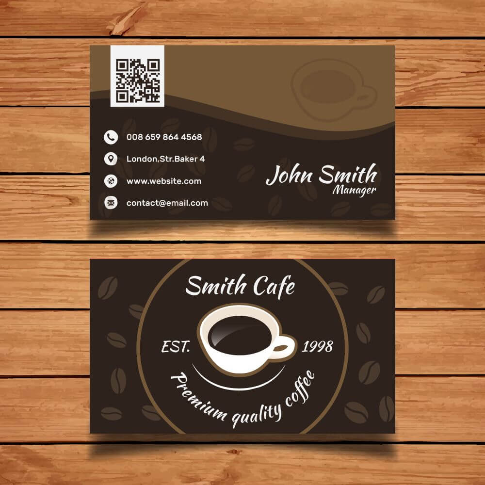 Byteknight Designs | Cafe/ Coffee Shop Visiting Card Design With Coffee Business Card Template Free