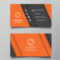 Byteknight Orange & Black Visiting Card Design Inside Designer Visiting Cards Templates