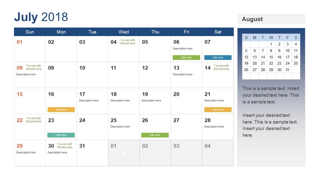 Calendar Templates Powerpoint – Topa.mastersathletics.co In Microsoft Powerpoint Calendar Template