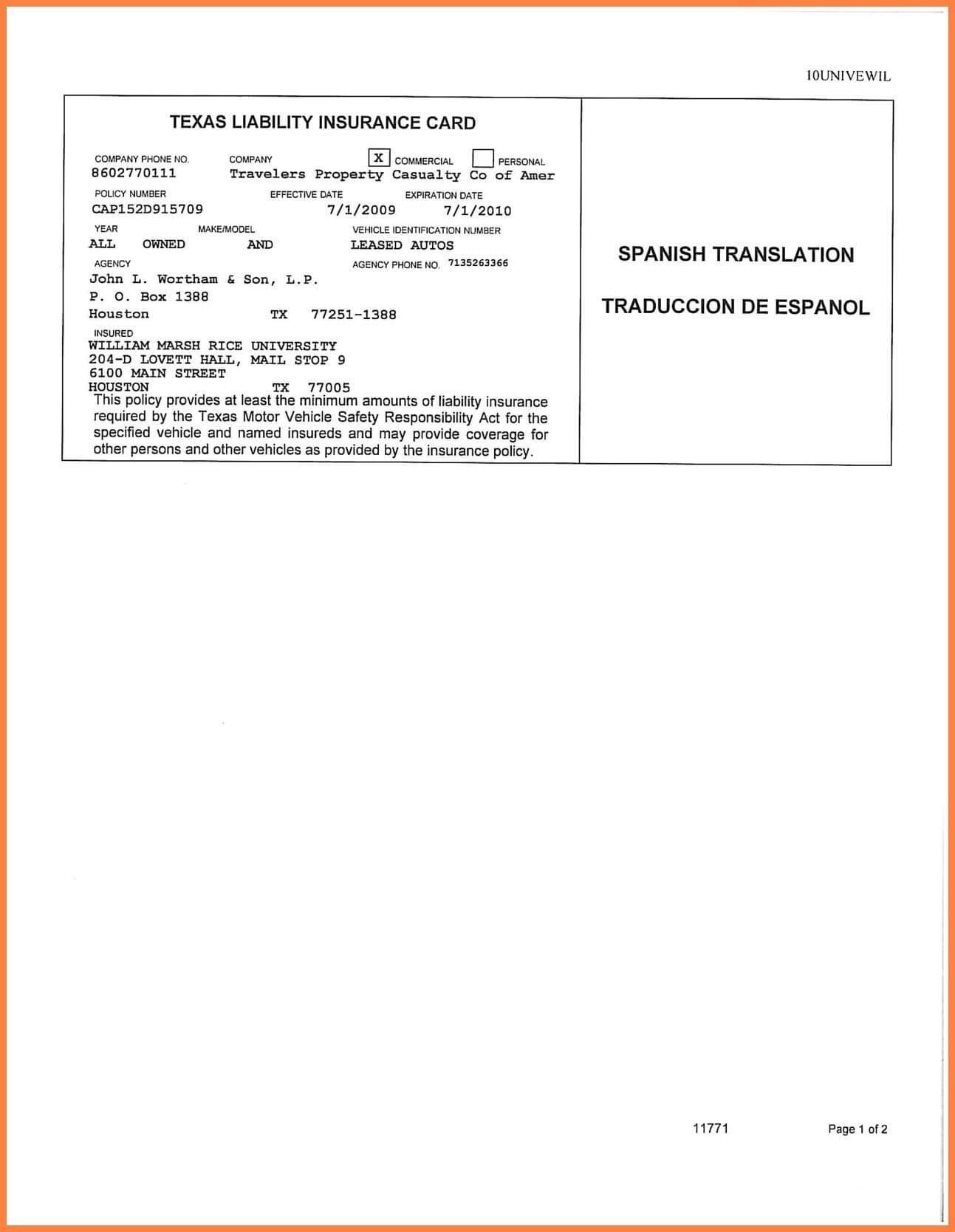 Car Insurance Card Template Free Auto Insurance Card In Auto Insurance Id Card Template