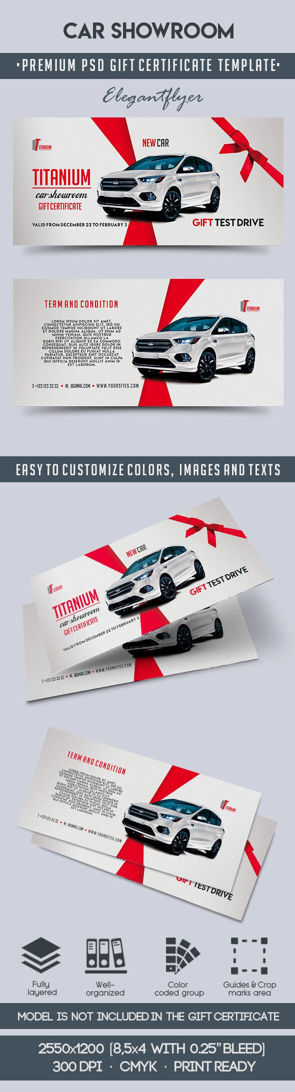 Car Showroom – Premium Gift Certificate Psd Template With Regard To Automotive Gift Certificate Template