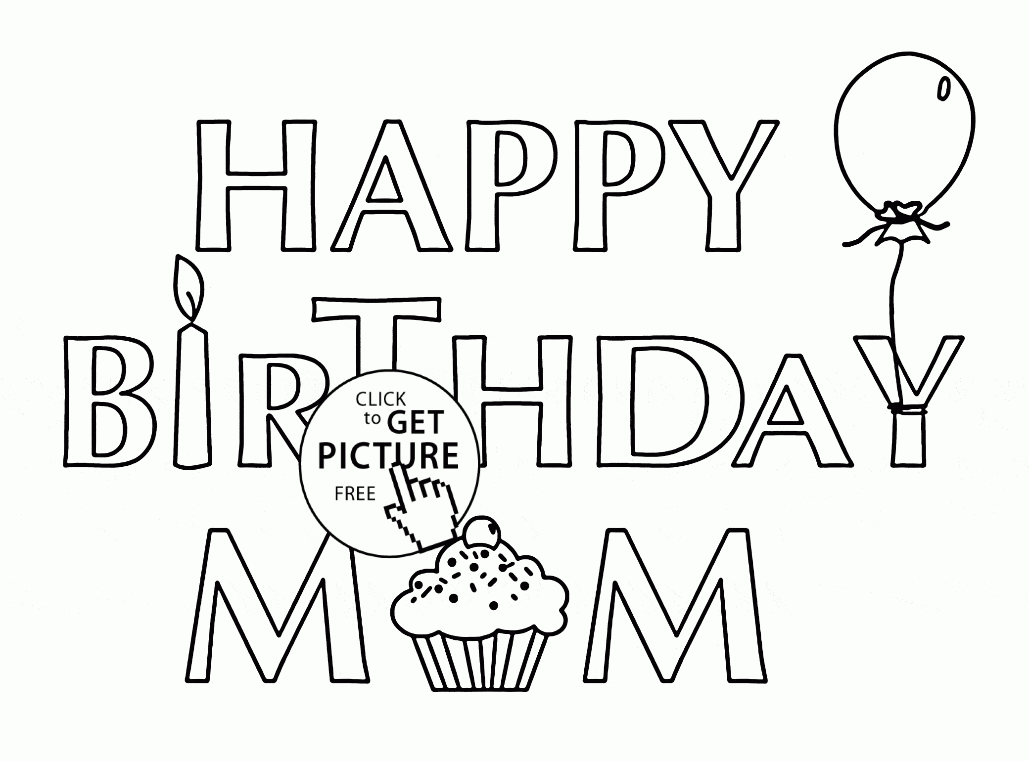 Card For Birthday Mom Coloring Page For Kids, Holiday Regarding Mom Birthday Card Template
