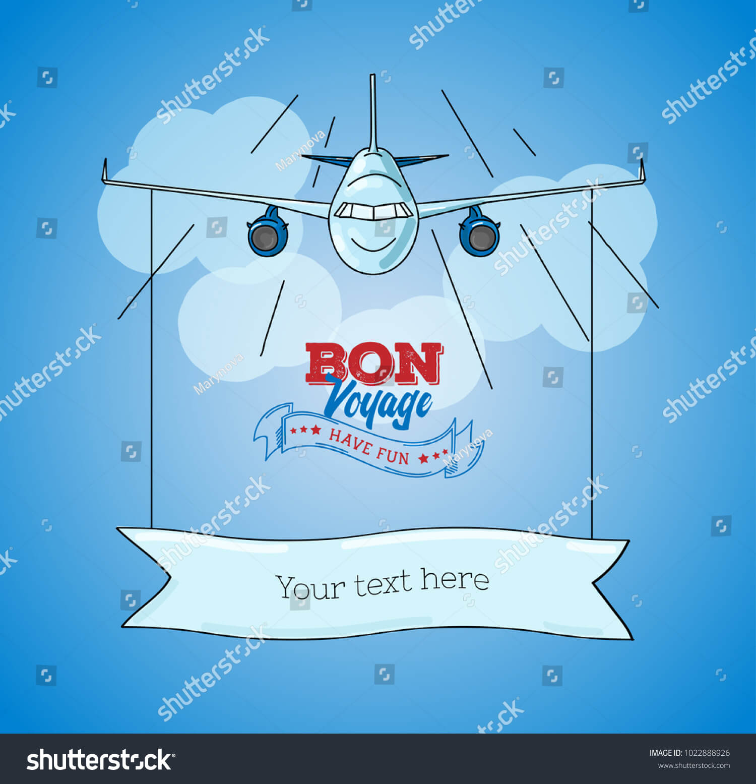 Card Template Plane Graphic Illustration On Stock Vector With Regard To Bon Voyage Card Template
