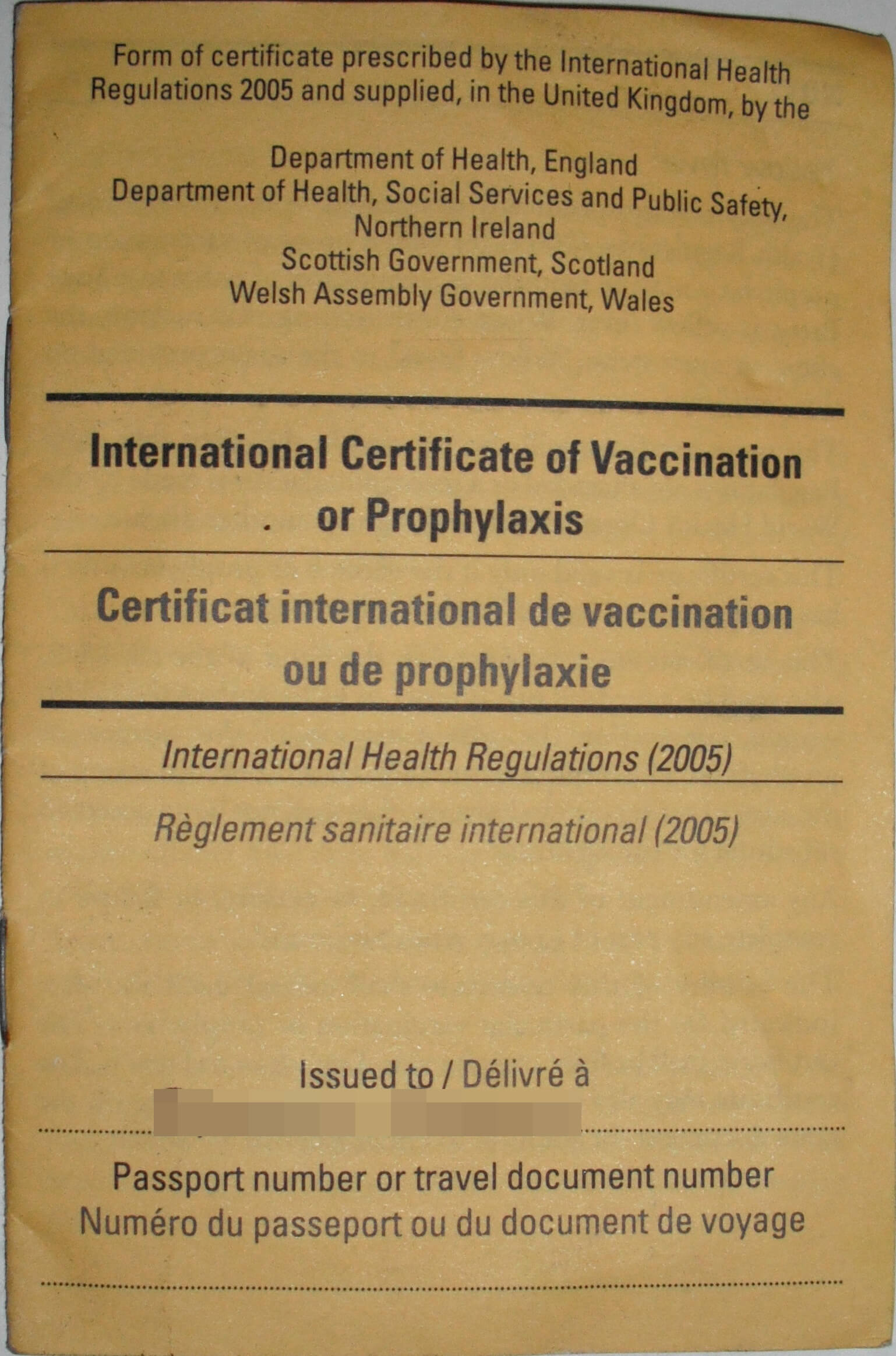 Carte Jaune – Wikipedia Inside Certificate Of Vaccination Template