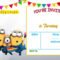 Cartoon Invitation Ppt Template | Minion Birthday Inside Minion Card Template