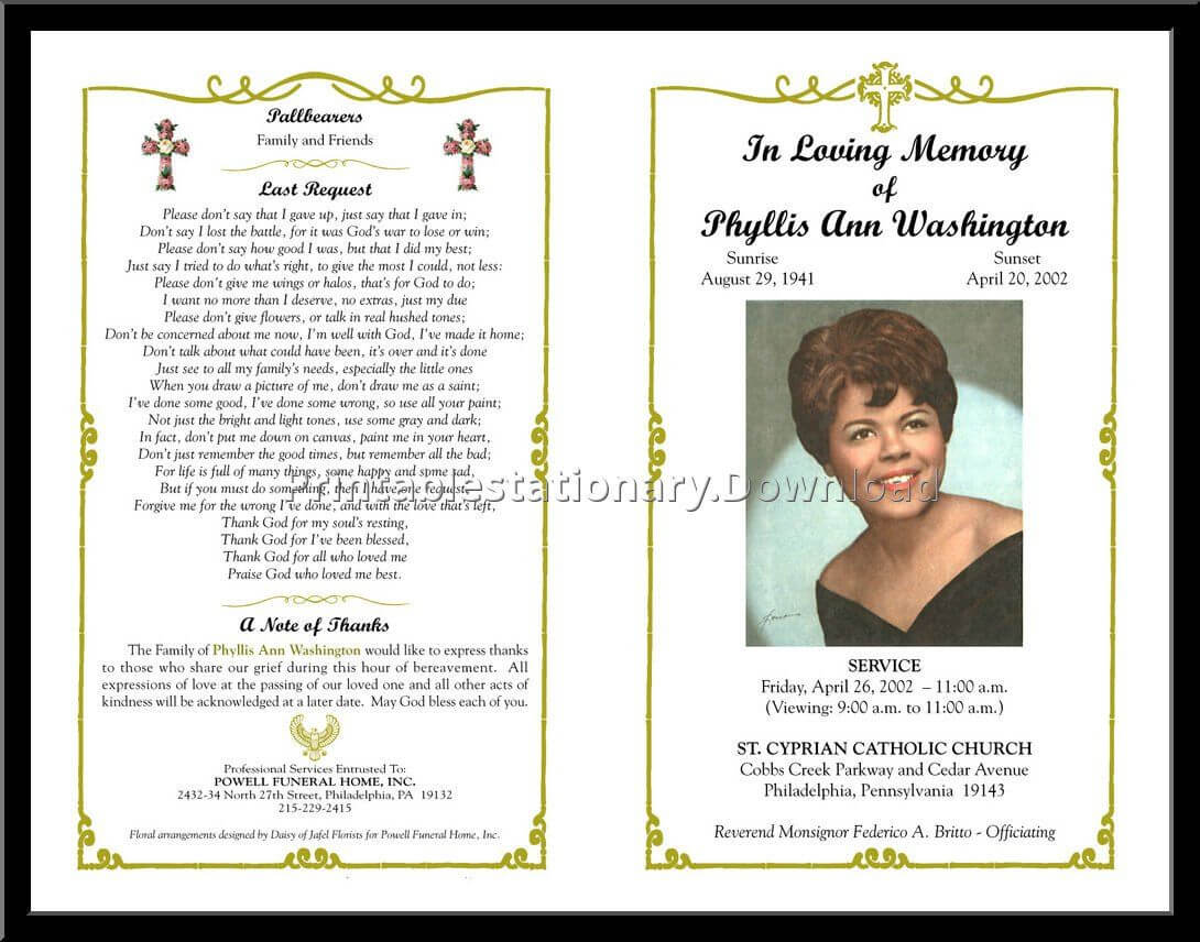 Celebration Of Life Templates For Word Free – Aol Image With Memorial Card Template Word