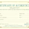 Certificate Authenticity Template Art Authenticity Inside Free Art Certificate Templates