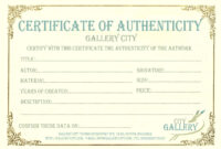 Certificate Authenticity Template Art Authenticity with Certificate Of Authenticity Template