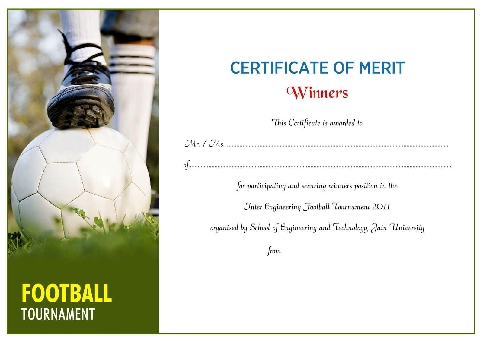 Certificate Design Idea For Football Certificate In Football Certificate Template