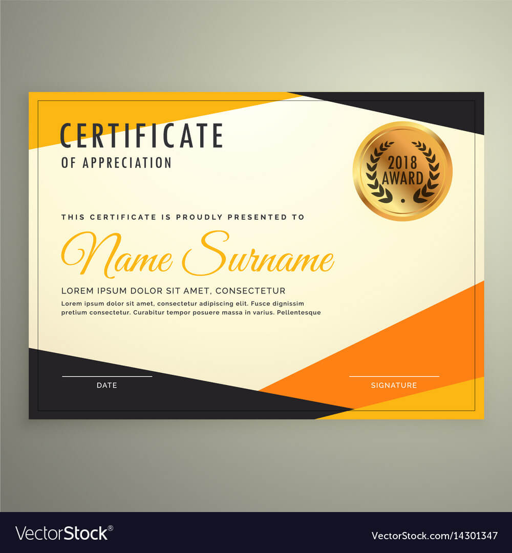 Certificate Design Template With Clean Modern Throughout Design A Certificate Template