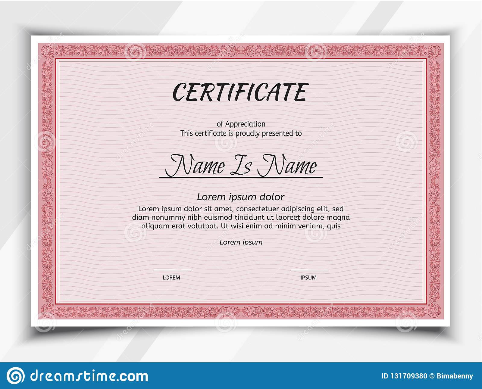 Certificate Landscape Template Stock Vector - Illustration Intended For Landscape Certificate Templates