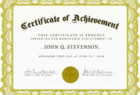 Certificate Of Academic Achievement Template | Photo Stock intended for Blank Certificate Templates Free Download