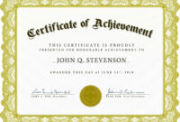 Certificate Of Academic Achievement Template | Photo Stock pertaining to Professional Award Certificate Template