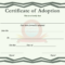 Certificate Of Adoption Template Regarding Pet Adoption Certificate Template