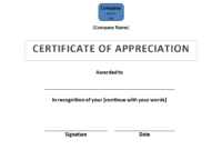 Certificate Of Appreciation | Templates At Allbusinesstemplates in Certificate Of Appearance Template