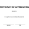 Certificate Of Appreciation Word Example | Templates At In Certificate Of Appearance Template