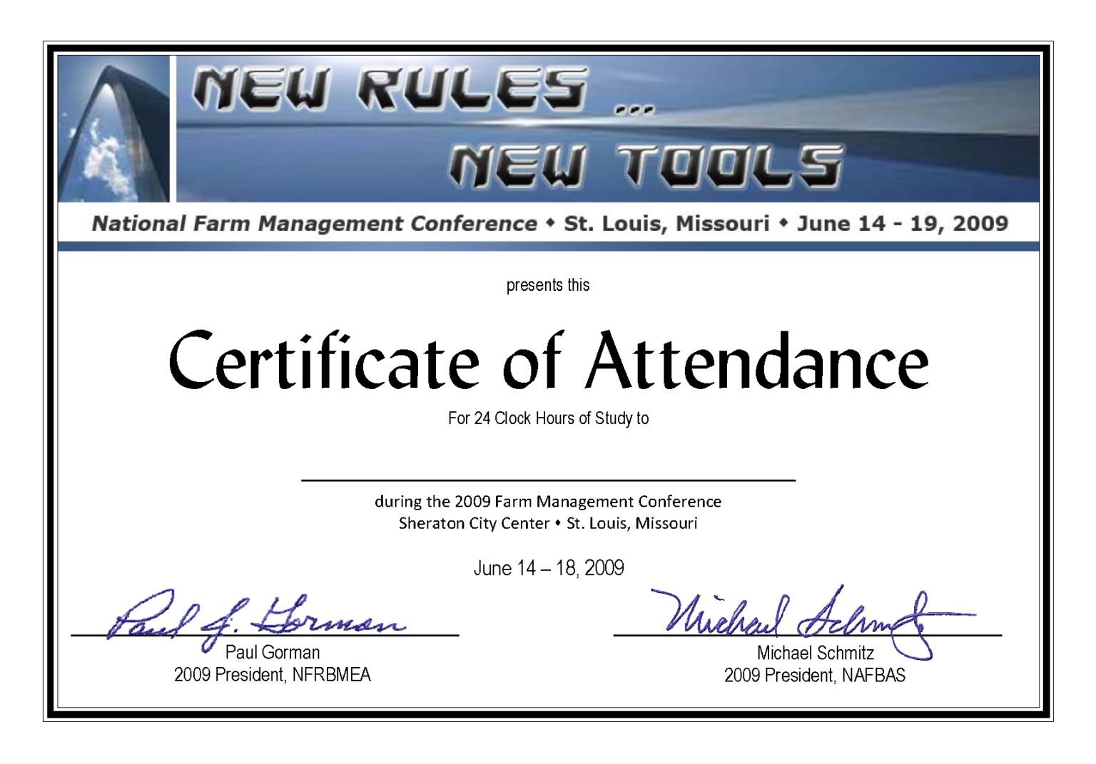 Certificate Of Attendance Conference Template