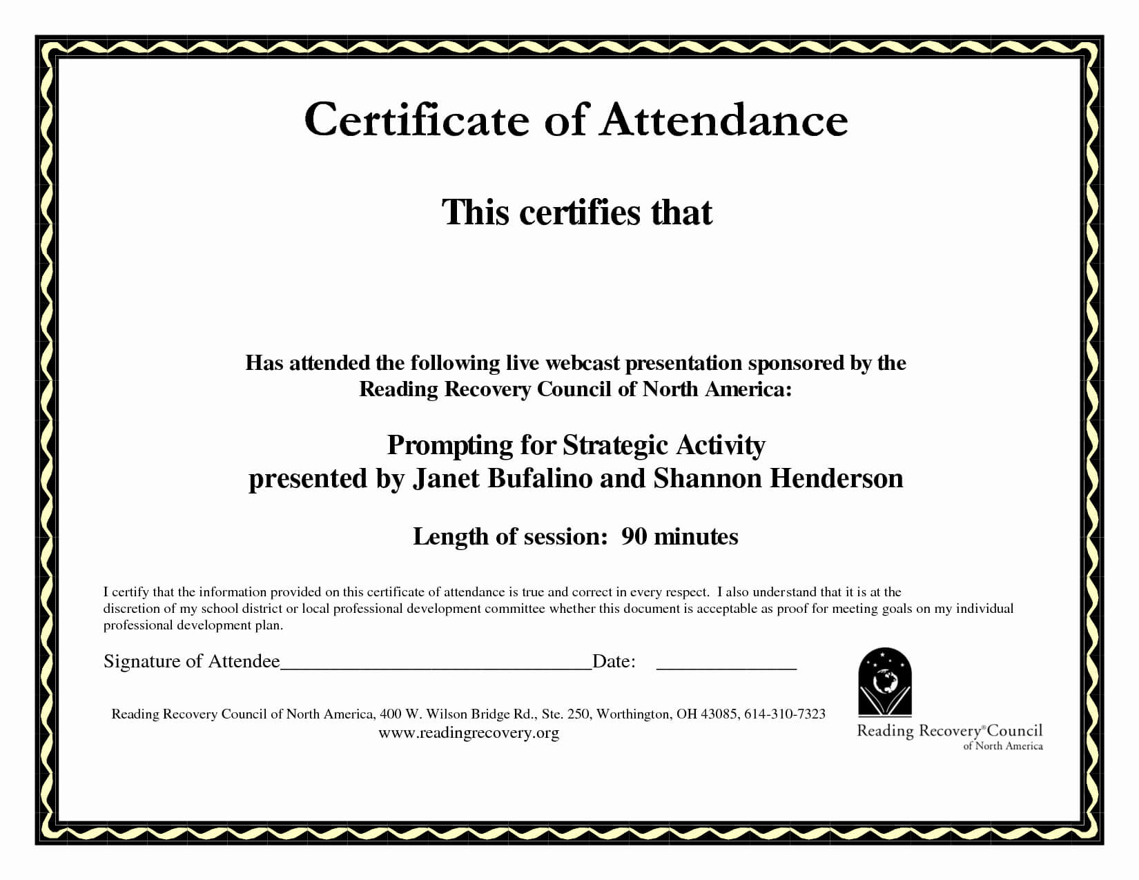 Certificate Of Attendance Templates – Yatay.horizonconsulting.co With Regard To Certificate Of Attendance Conference Template