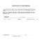 Certificate Of Compliance Form Template | Josiessteakhouse For Certificate Of Compliance Template