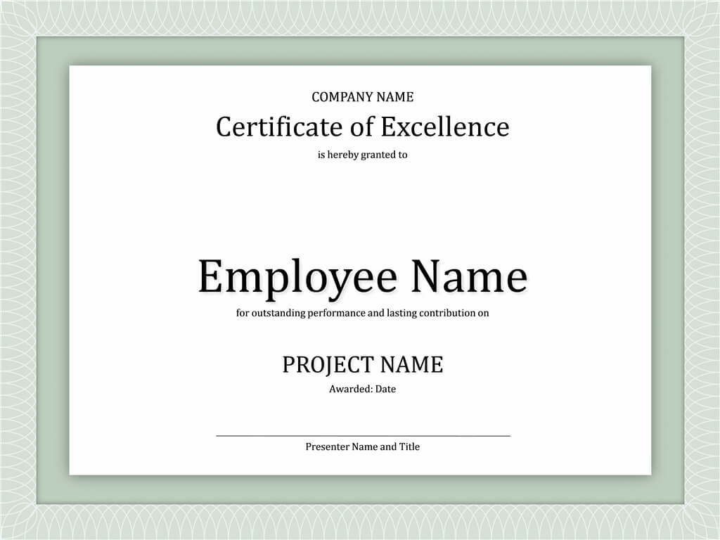 Certificate Of Excellence For Employee | Certificate With Regard To Good Job Certificate Template