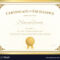 Certificate Of Excellence Template Gold Theme Within Free Certificate Of Excellence Template