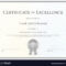Certificate Of Excellence Template Inside Certificate Of Excellence Template Free Download
