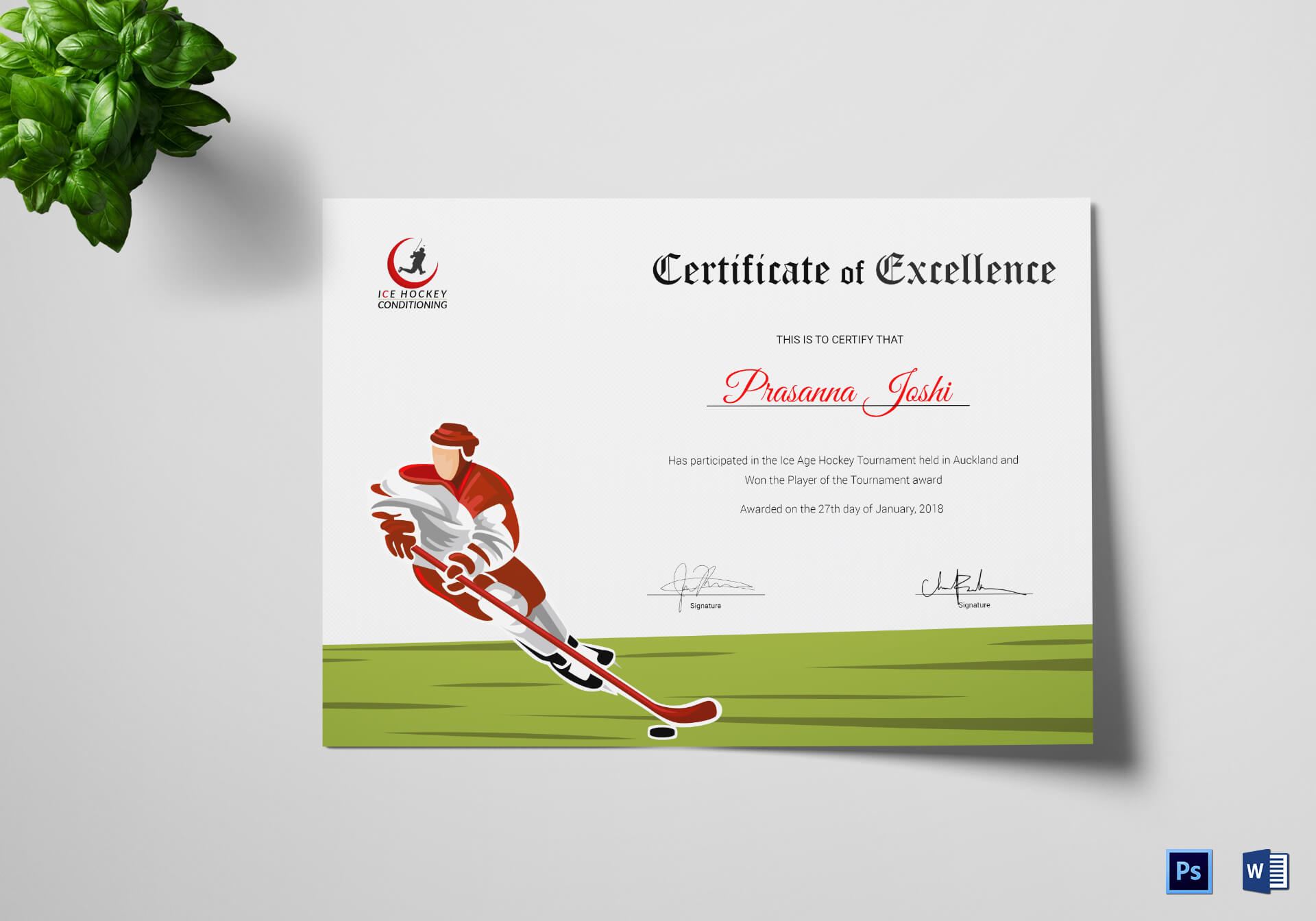 Certificate Of Hockey Performance Template For Hockey Certificate Templates