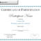 Certificate Of Participation Sample Free Download In Certificate Of Participation Template Pdf