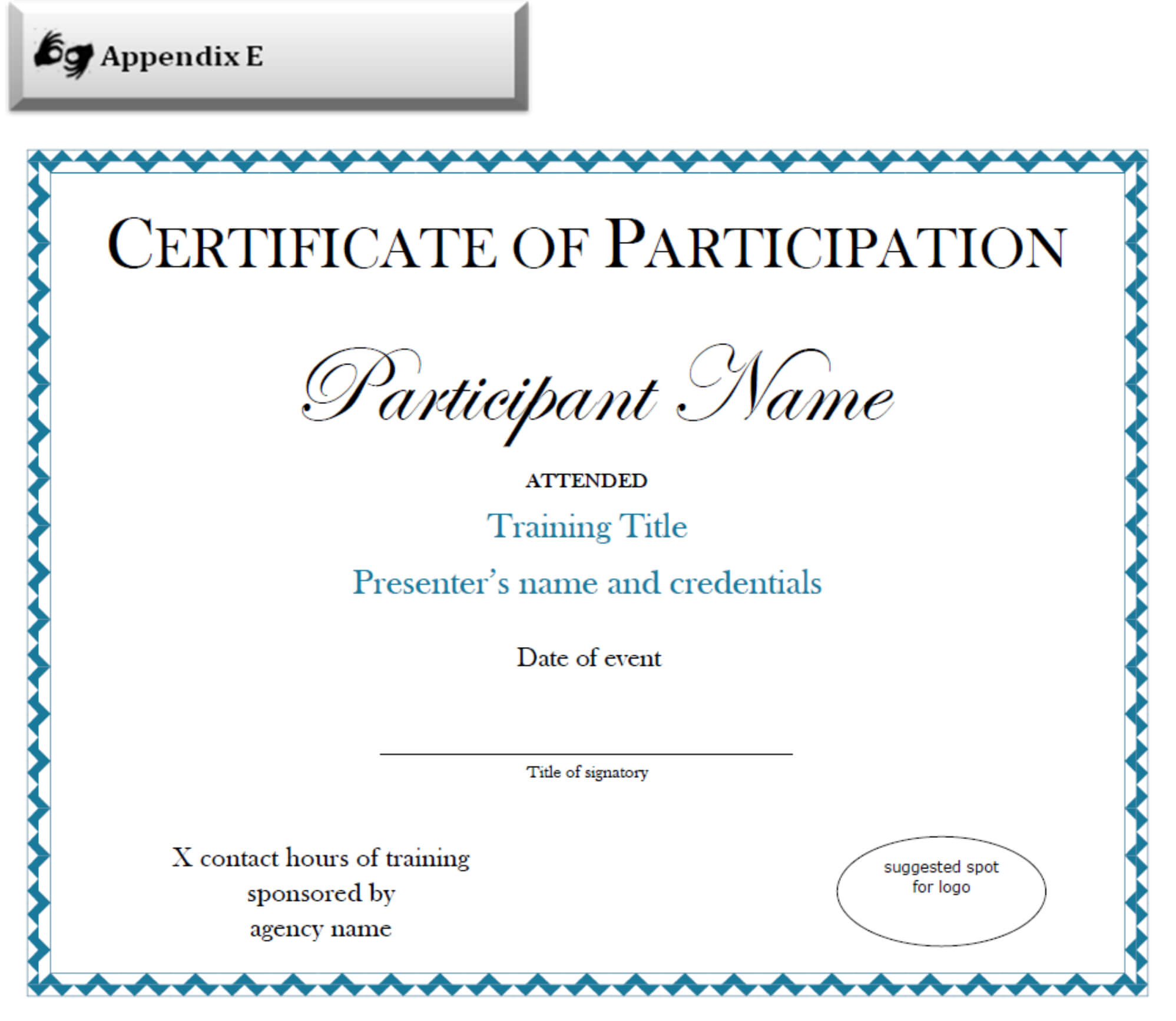 Certificate Of Participation Sample Free Download In Sample Certificate Of Participation Template